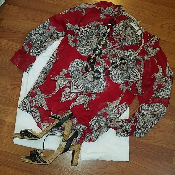 NLA Chico's Boho Peasant top- DONATED - Picture 1 of 5